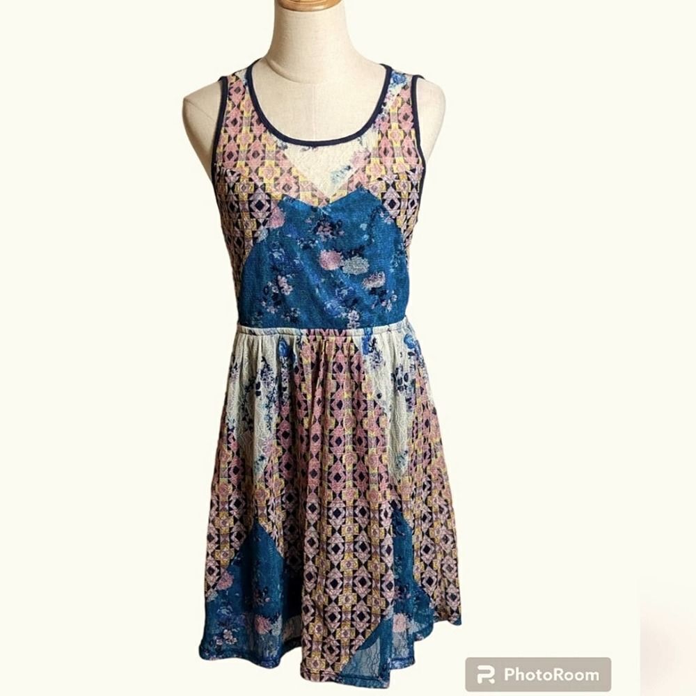 Fire Los Angeles Patchwork Lace Mini Dress